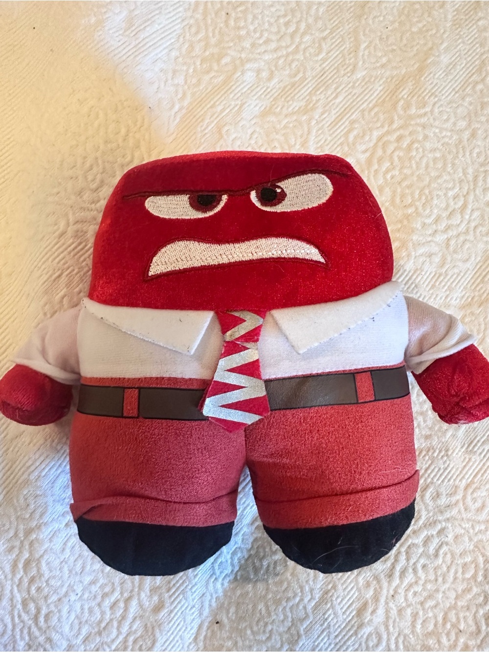 Inside Out Disney 2015 Stuffed Toy Red Anger 8" Plush with Zipper And Pocket